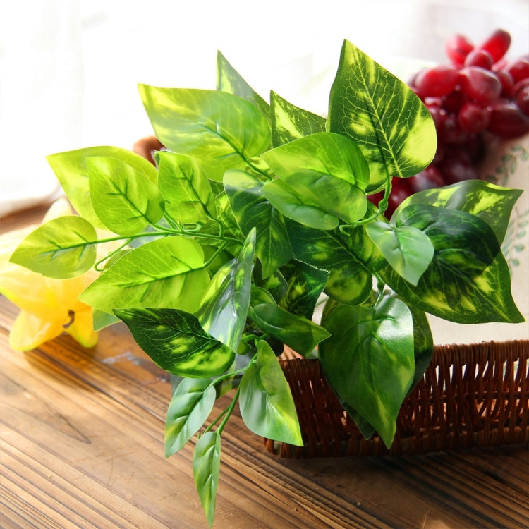 2 PCS Artificial Plants For Plastic Flowers Household Store Supplies Decoration Epipremnum Aureum Leaf