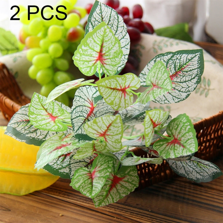 2 PCS Artificial Plants For Plastic Flowers Household Store Supplies Decoration White Flower Leaf