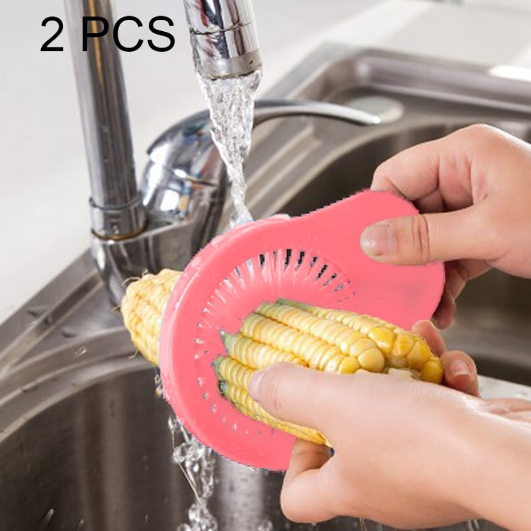 2 PCS Creative Kitchen Utensils Multi-Functional Portable Corn Brush Slit to Brush, Random Color Delivery
