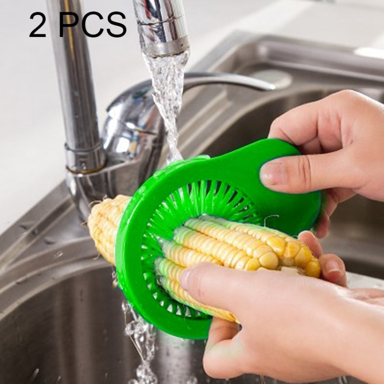 2 PCS Creative Kitchen Utensils Multi-Functional Portable Corn Brush Slit to Brush, Random Color Delivery