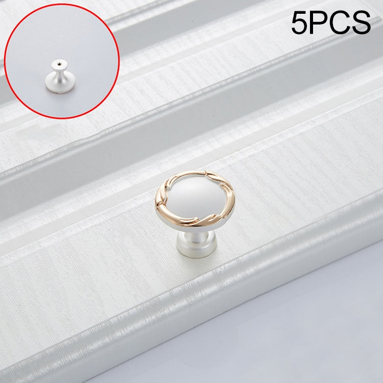 5 PCS 6510-Single Gold + Silver Drawer Cabinet Door Single Grain Single Processor Handle