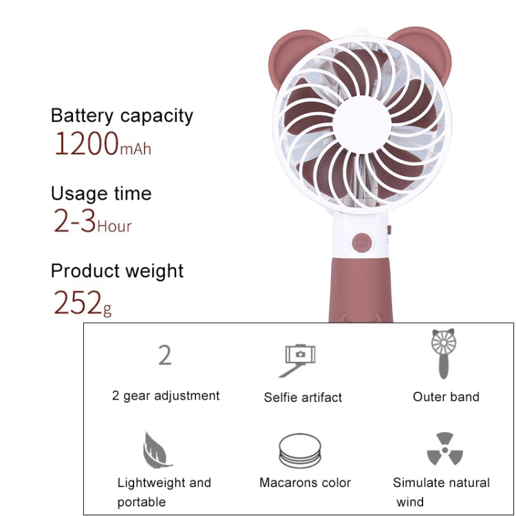 Portable Lovely Style Mini USB Charging Handheld Small Fan with Selfie Stick