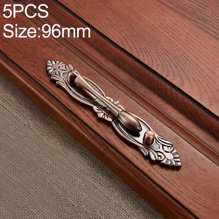 5 PCS 6043-96 Red Ancient Drawer Cabinet Door Bronze European Style Handle