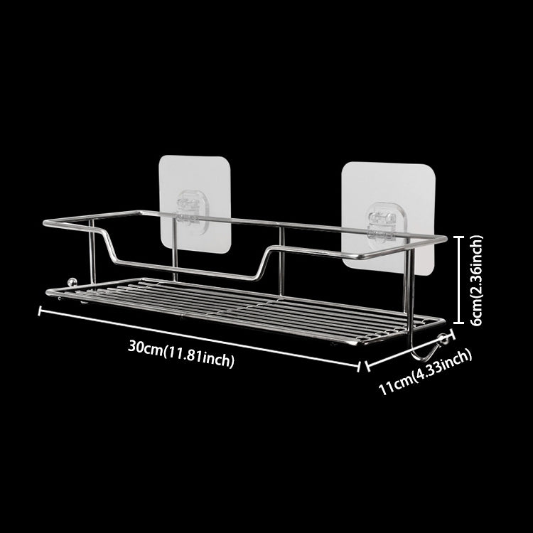 Stainless Steel Kitchen Shelf Seasoning Rack Kitchen Wall Hanging Storage Turret Supplies Appliances, Max Load Weight: 10kg, Size: 30 x 11 x 6cm