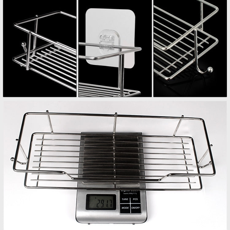Stainless Steel Kitchen Shelf Seasoning Rack Kitchen Wall Hanging Storage Turret Supplies Appliances, Max Load Weight: 10kg, Size: 30 x 11 x 6cm