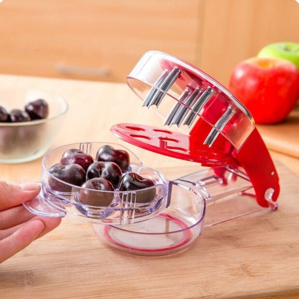 2 PCS Multi-particle Cherry Corer Pits Olive Core Stoner Remover Puncher, Size: 19.5 x 11.0 x 6.0cm(Red)