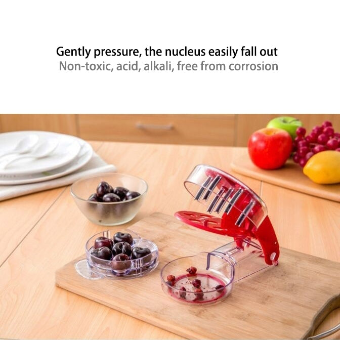 2 PCS Multi-particle Cherry Corer Pits Olive Core Stoner Remover Puncher, Size: 19.5 x 11.0 x 6.0cm(Red)