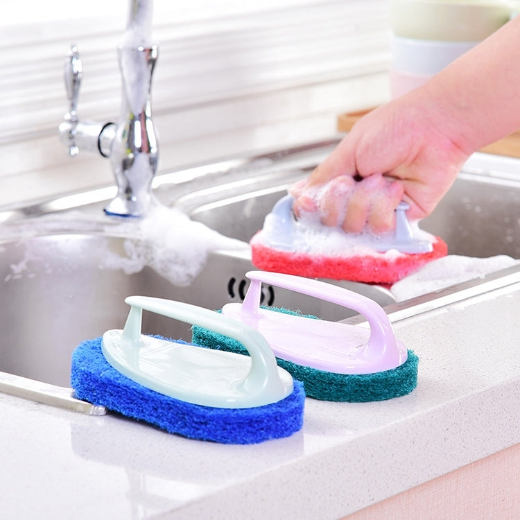 10 PCS Decontamination Sponge Hard Bottom Cleaning Brushes Dry and Wet Cleaning Brush for Kitchen / Cooking Bench / Bathroom / Bathtub , Random Color Delivery