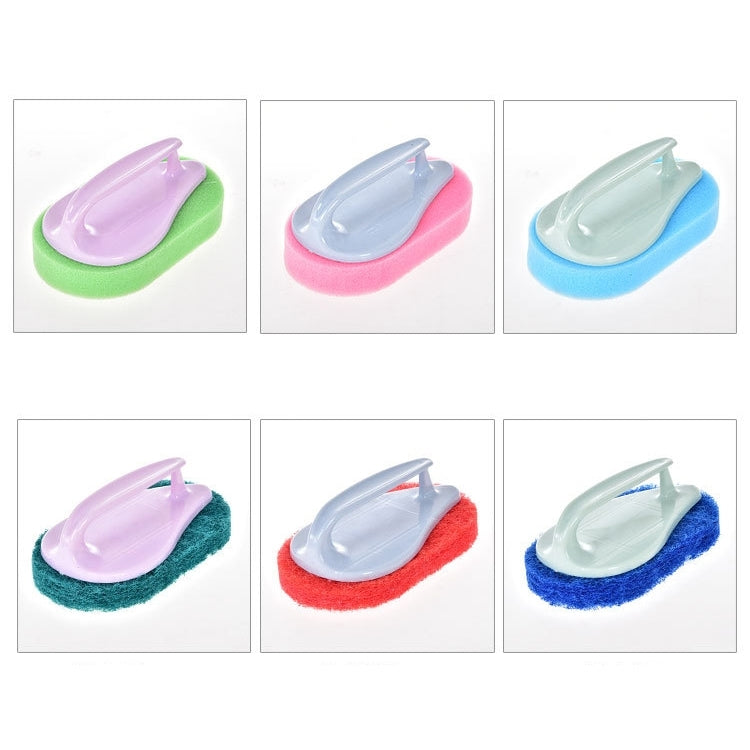 10 PCS Decontamination Sponge Hard Bottom Cleaning Brushes Dry and Wet Cleaning Brush for Kitchen / Cooking Bench / Bathroom / Bathtub , Random Color Delivery