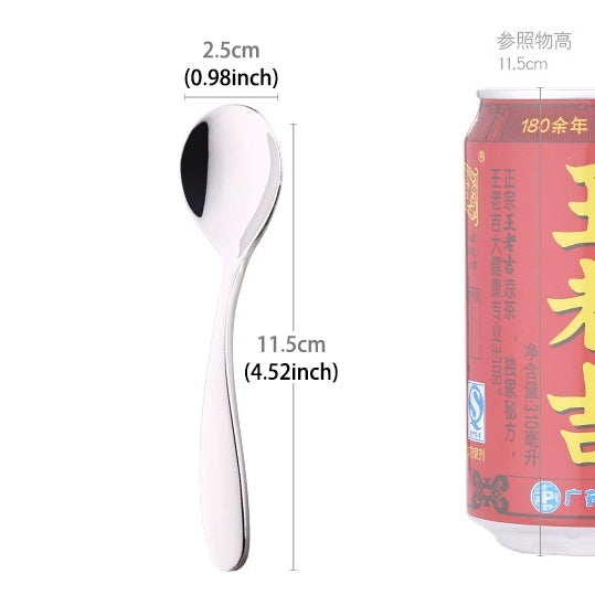 2 PCS Classic Fashion SUS 304 Stainless Steel Earl Coffee Spoon Stir Tableware, Size: 11.5 x 2.5cm