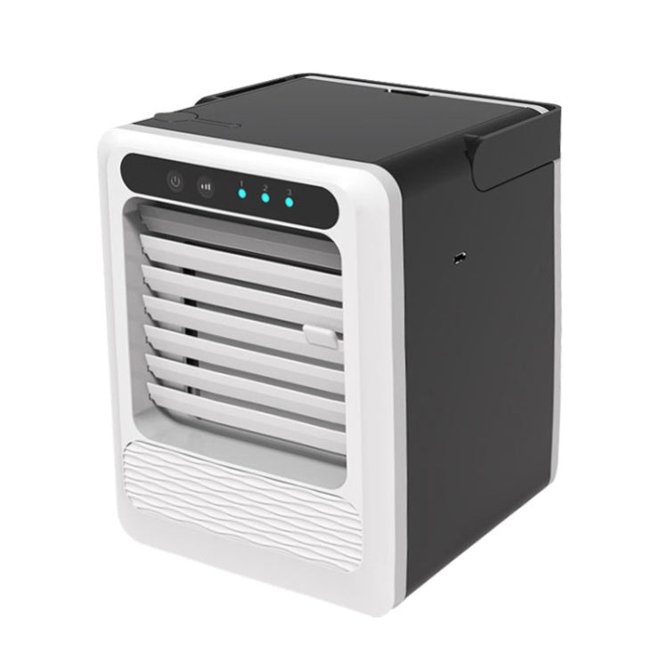 Portable Mini USB Charging TV Air Conditioner Desktop Electric Fan Air Cooler (Black)