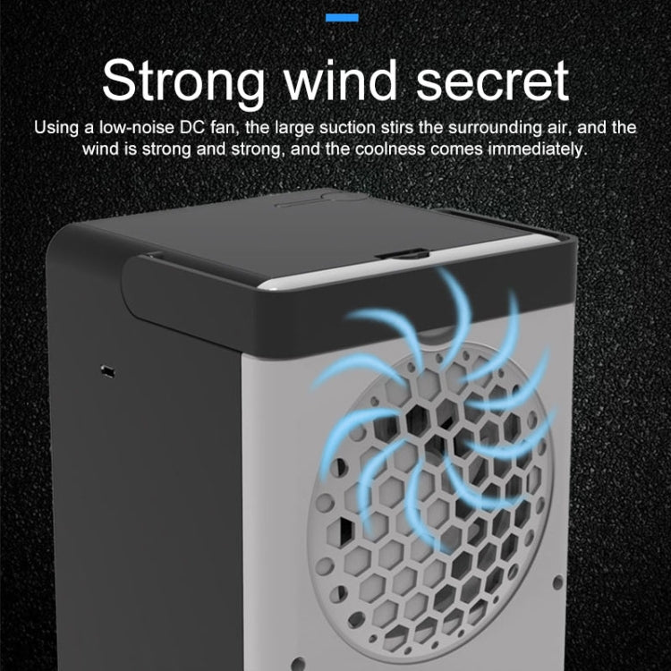 Portable Mini USB Charging TV Air Conditioner Desktop Electric Fan Air Cooler (Black)