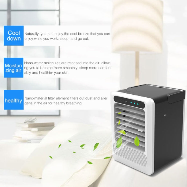 Portable Mini USB Charging TV Air Conditioner Desktop Electric Fan Air Cooler (Black)
