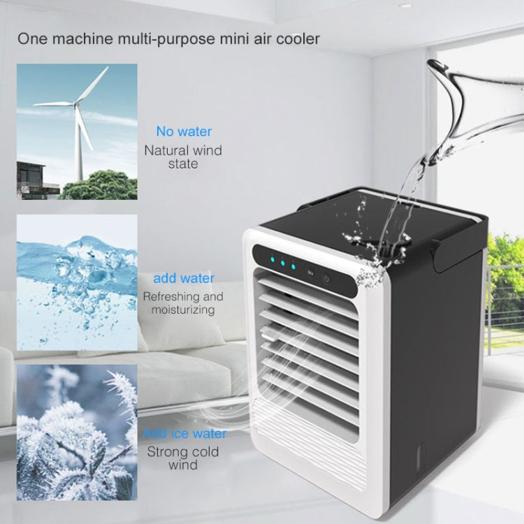 Portable Mini USB Charging TV Air Conditioner Desktop Electric Fan Air Cooler (Black)