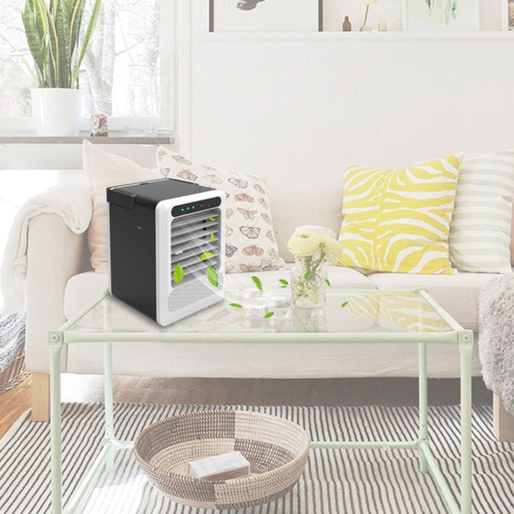 Portable Mini USB Charging TV Air Conditioner Desktop Electric Fan Air Cooler (Black)