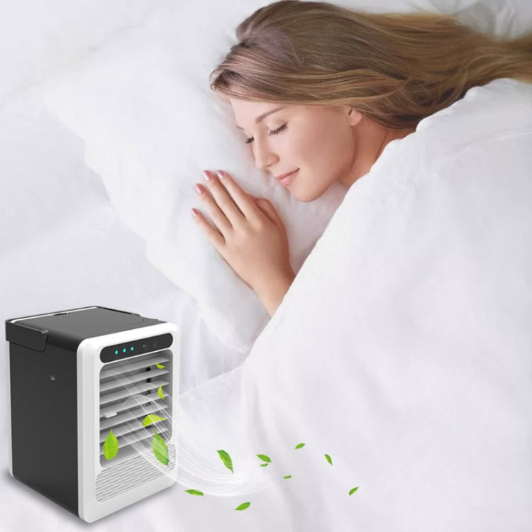 Portable Mini USB Charging TV Air Conditioner Desktop Electric Fan Air Cooler (Black)