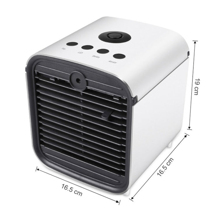 Office Household USB Mini Air Conditioning Fan Portable Desktop Air Cooler with Battery (White)