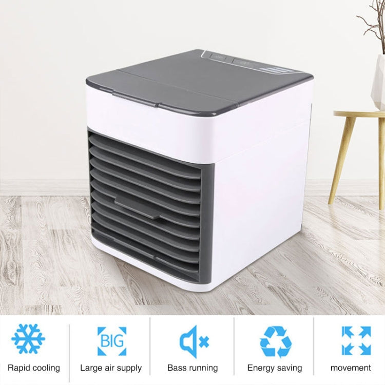 Office Household USB Mini Air Conditioning Fan Portable Desktop Air Cooler with Battery (White)