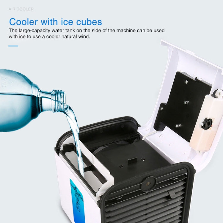 Office Household USB Mini Air Conditioning Fan Portable Desktop Air Cooler with Battery (White)
