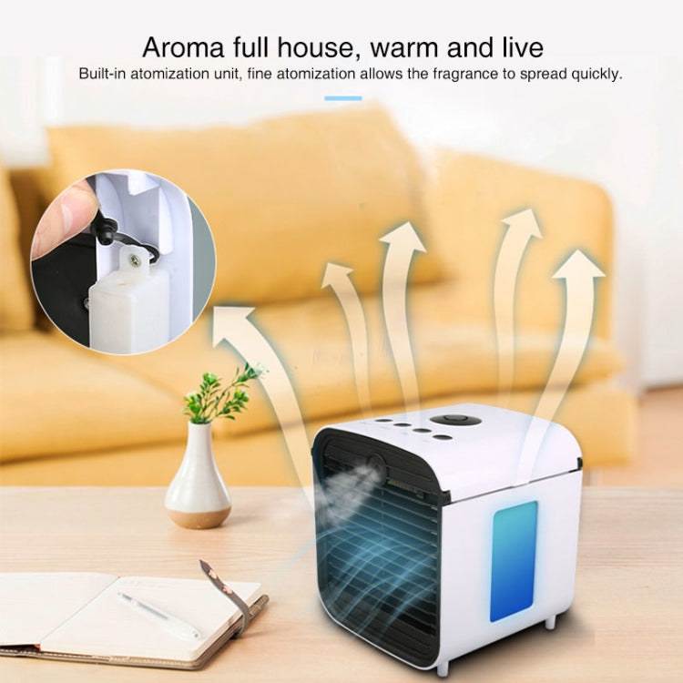 Office Household USB Mini Air Conditioning Fan Portable Desktop Air Cooler with Battery (White)