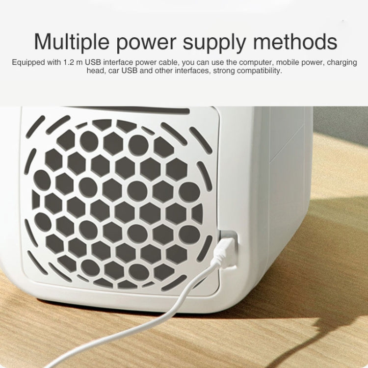 Mini Silent Particle Gear Display Cooler Cooling Fan Air-conditioning Fan (White)