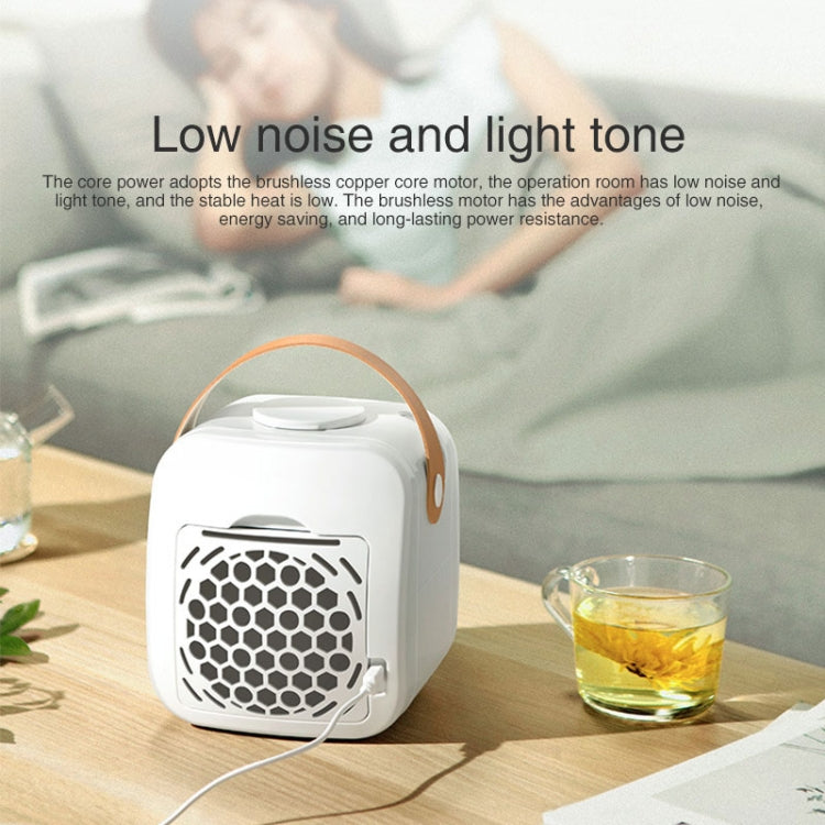 Mini Silent Particle Gear Display Cooler Cooling Fan Air-conditioning Fan (White)