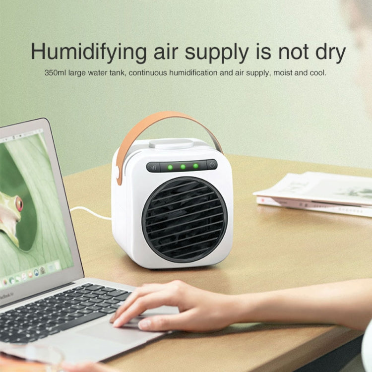 Mini Silent Particle Gear Display Cooler Cooling Fan Air-conditioning Fan (White)