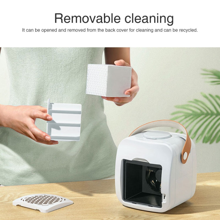 Mini Silent Particle Gear Display Cooler Cooling Fan Air-conditioning Fan (White)