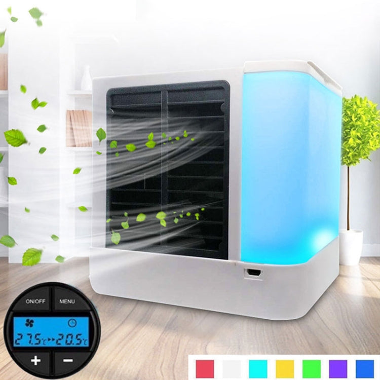 Mini Digital Display Air Conditioning Fan Portable Mini Home Cooler Cooling Fan(White)