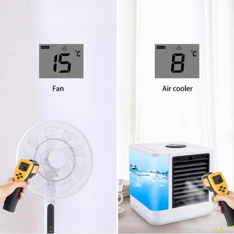 Mini Digital Display Air Conditioning Fan Portable Mini Home Cooler Cooling Fan(White)