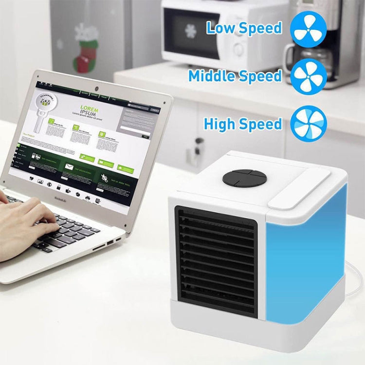 Mini Digital Display Air Conditioning Fan Portable Mini Home Cooler Cooling Fan(White)