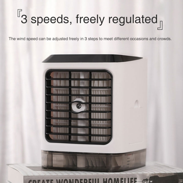 Mini Desktop Cooling Fan Humidifier Air Conditioning Fan Moisturizing Spray Fan with Remote Control (White)