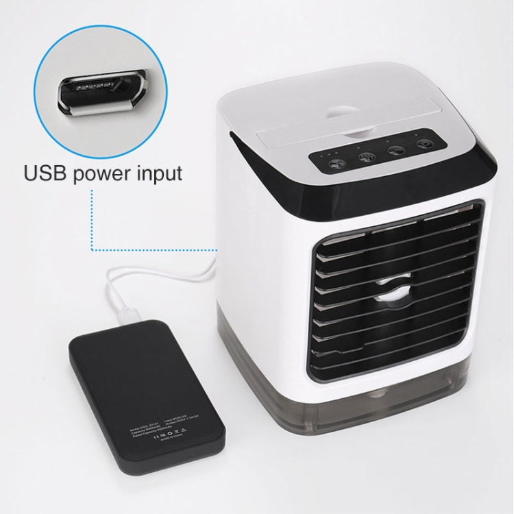 Mini Desktop Cooling Fan Humidifier Air Conditioning Fan Moisturizing Spray Fan with Remote Control (White)