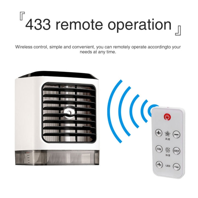 Mini Desktop Cooling Fan Humidifier Air Conditioning Fan Moisturizing Spray Fan with Remote Control (White)