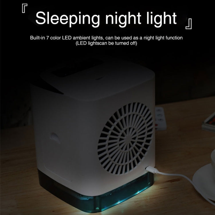Mini Desktop Cooling Fan Humidifier Air Conditioning Fan Moisturizing Spray Fan with Remote Control (White)