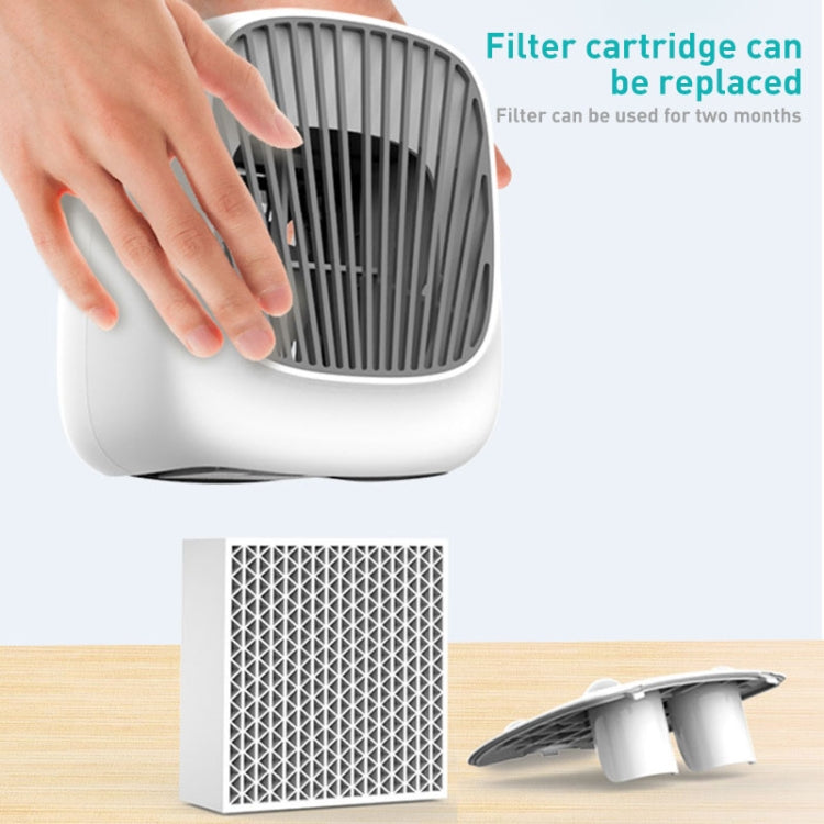Mini Desktop USB Household Humidifying Electric Cooling Fan Self-contained Filter Element Air Conditioner Moisturizing Fan with A Set of Replaceable Filter Element (White)