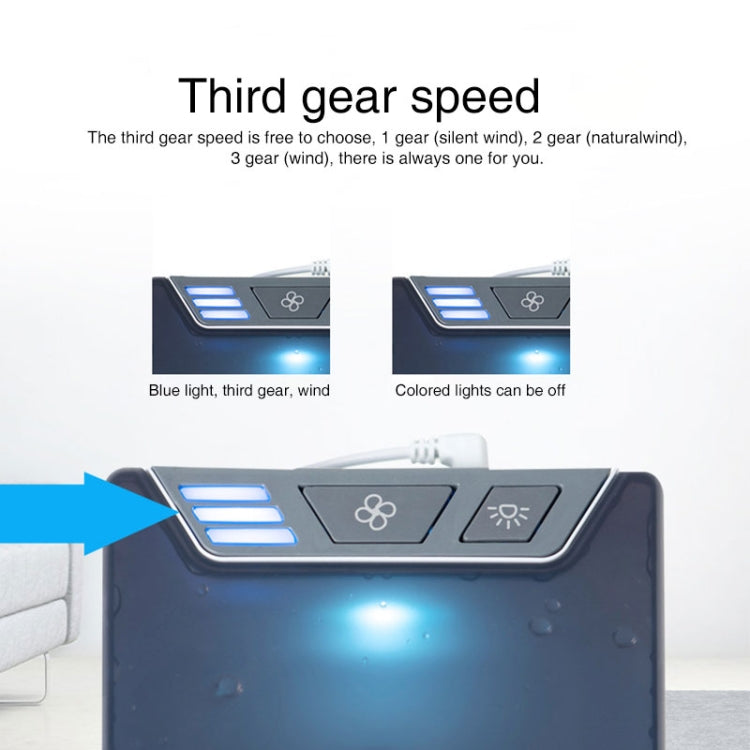 Mini Desktop Cooling Fan Night Lamp USB Air Conditioning Fan Spray Fan (Black)