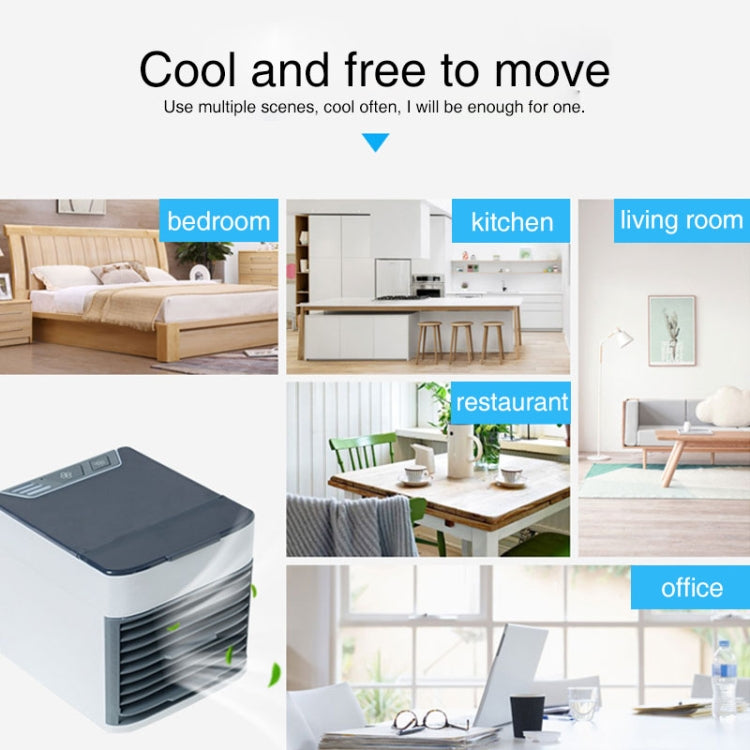 Mini Desktop Cooling Fan Night Lamp USB Air Conditioning Fan Spray Fan (Black)