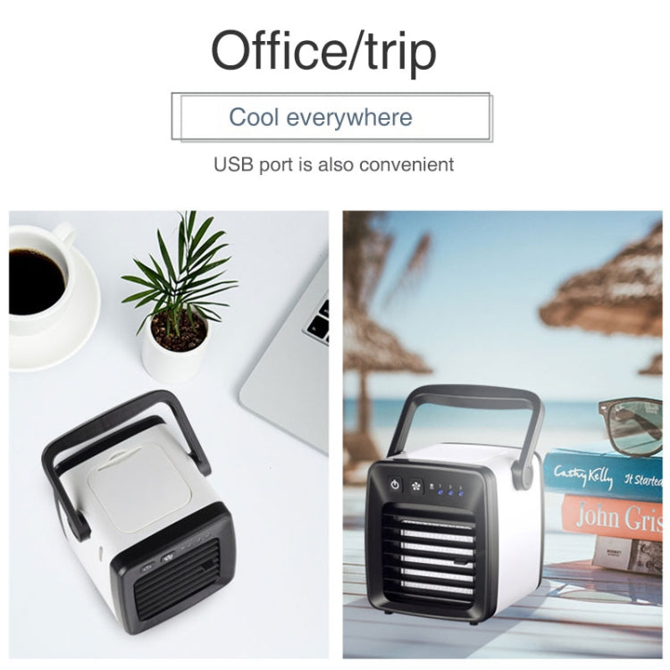Dorm Student Mini Cooling Fan USB Charging Air Conditioning Fan (Black)