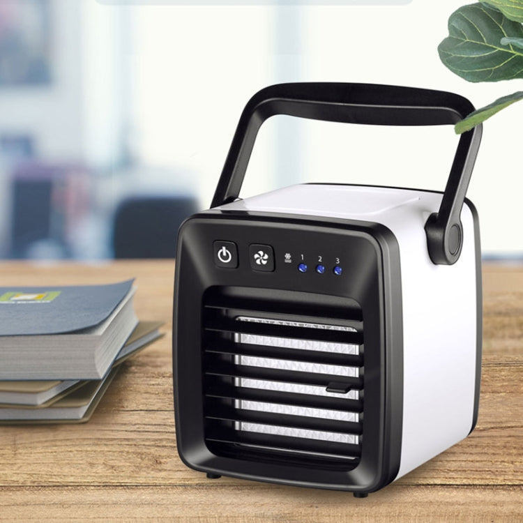 Dorm Student Mini Cooling Fan USB Charging Air Conditioning Fan (Black)