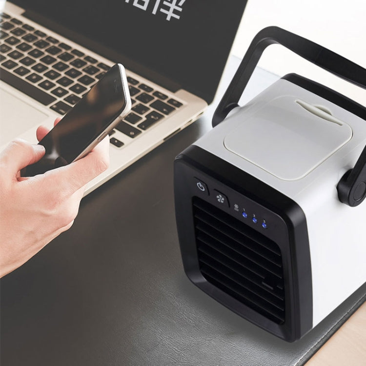 Dorm Student Mini Cooling Fan USB Charging Air Conditioning Fan (Black)