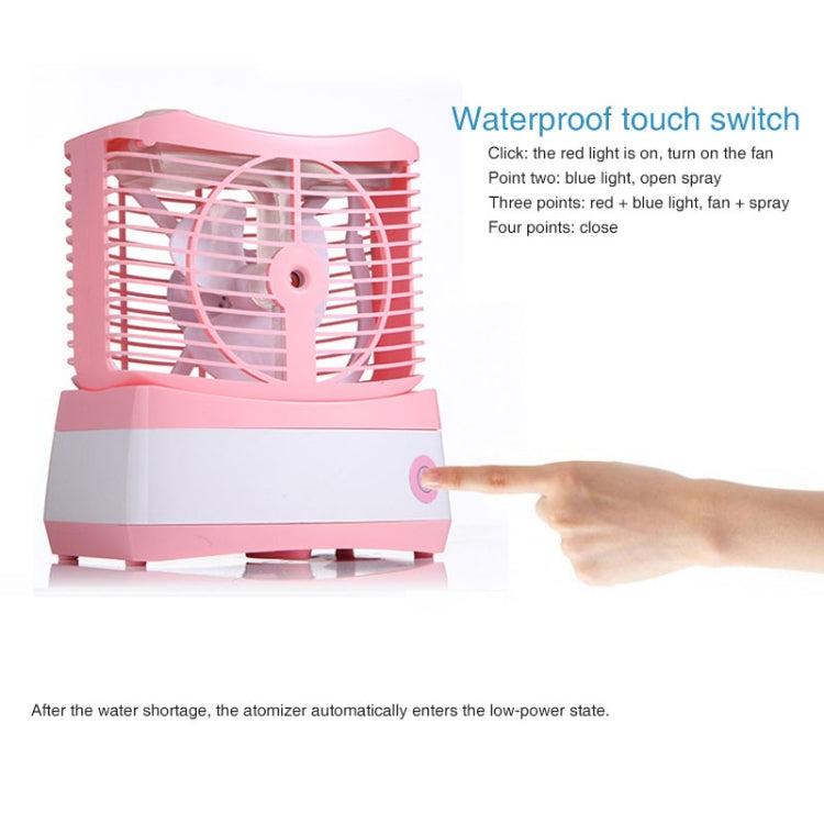 Mini Cooling Fan Desktop Multifunctional Mosquito Repellent Humidifier Air Conditioning Fan (Pink)