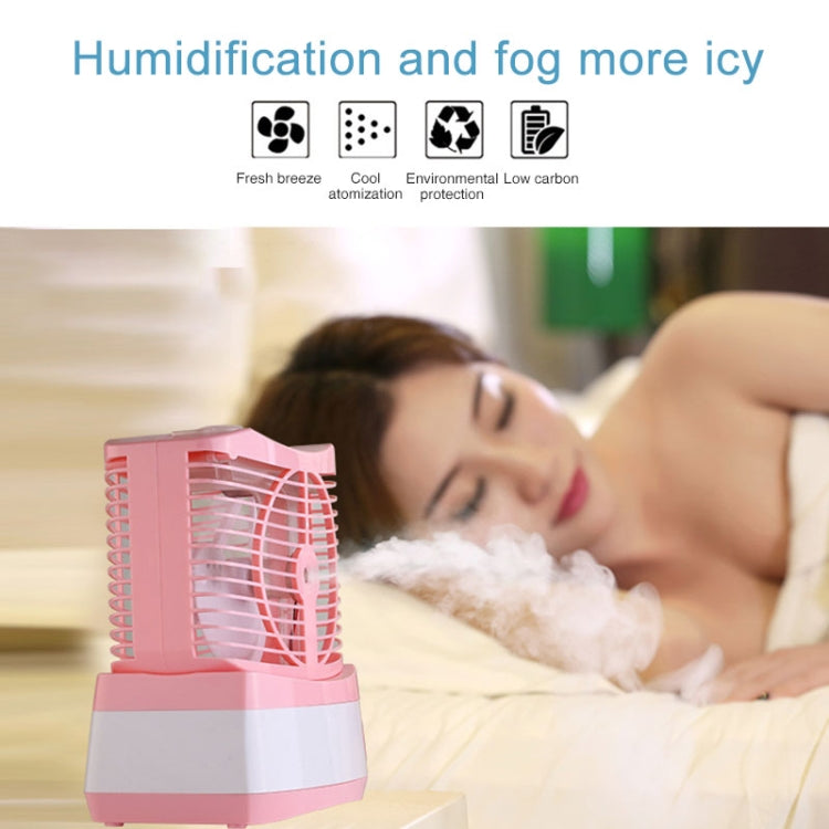 Mini Cooling Fan Desktop Multifunctional Mosquito Repellent Humidifier Air Conditioning Fan (Pink)