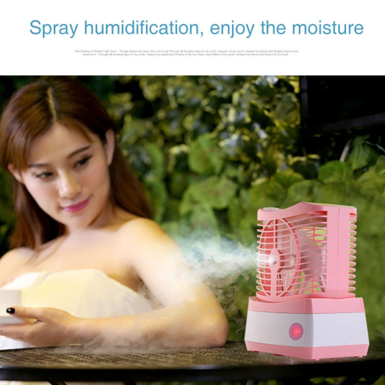 Mini Cooling Fan Desktop Multifunctional Mosquito Repellent Humidifier Air Conditioning Fan (Pink)