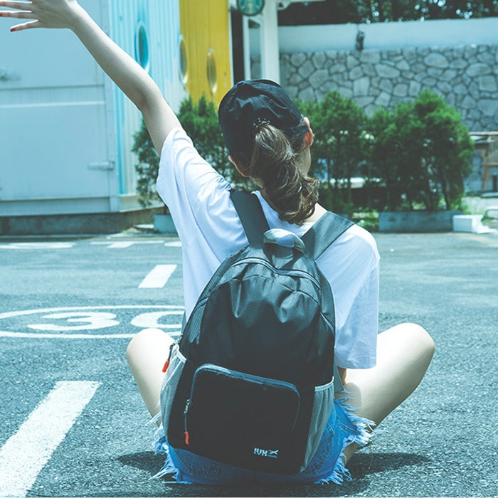 Foldable Lightweight Backpack Outdoor Travel Men and Women Bag (Navy Blue)