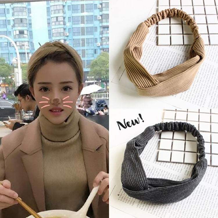 5 PCS Women Temperament Knitting Cross Shape Hair Band