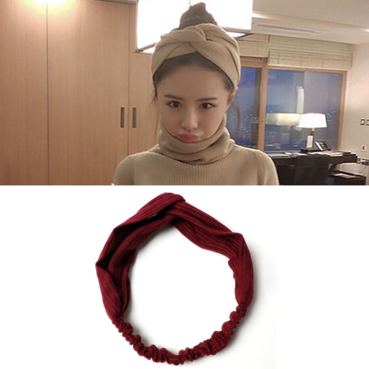 5 PCS Women Temperament Knitting Cross Shape Hair Band