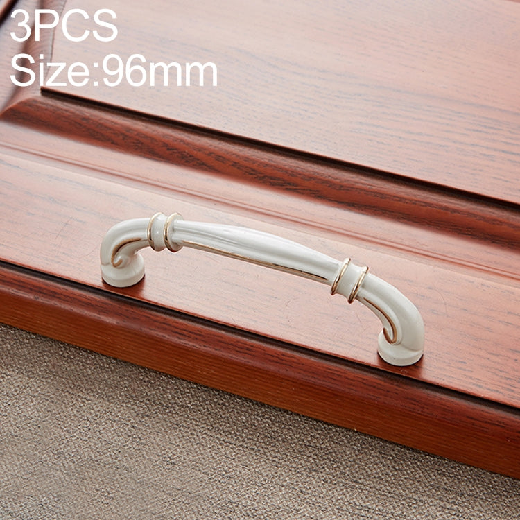 3 PCS 6569-96 Lvory White Peach Wood Drawer Cabinet Door Handle