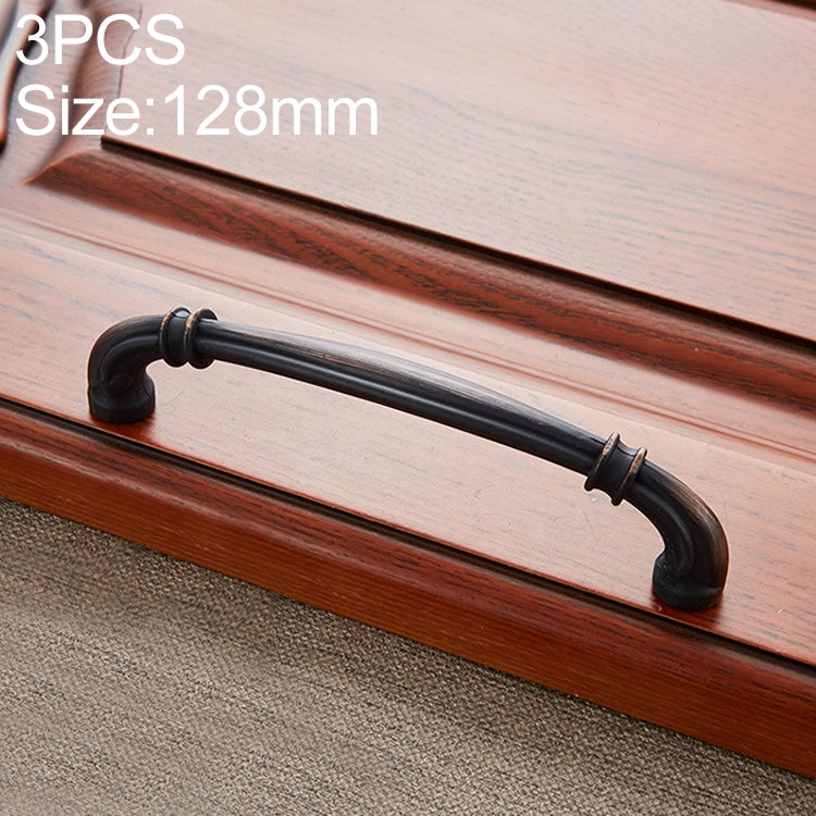 3 PCS 6569-128 Black Red Ancient Peach Wood Drawer Cabinet Door Handle
