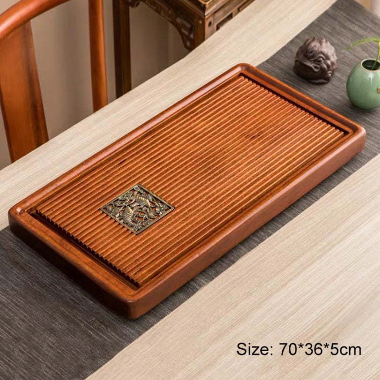 Household Rosewood Rectangle Tea Tray Tea Table, Feel Just Like A Fish in Water, M, Size: 70x36x5cm